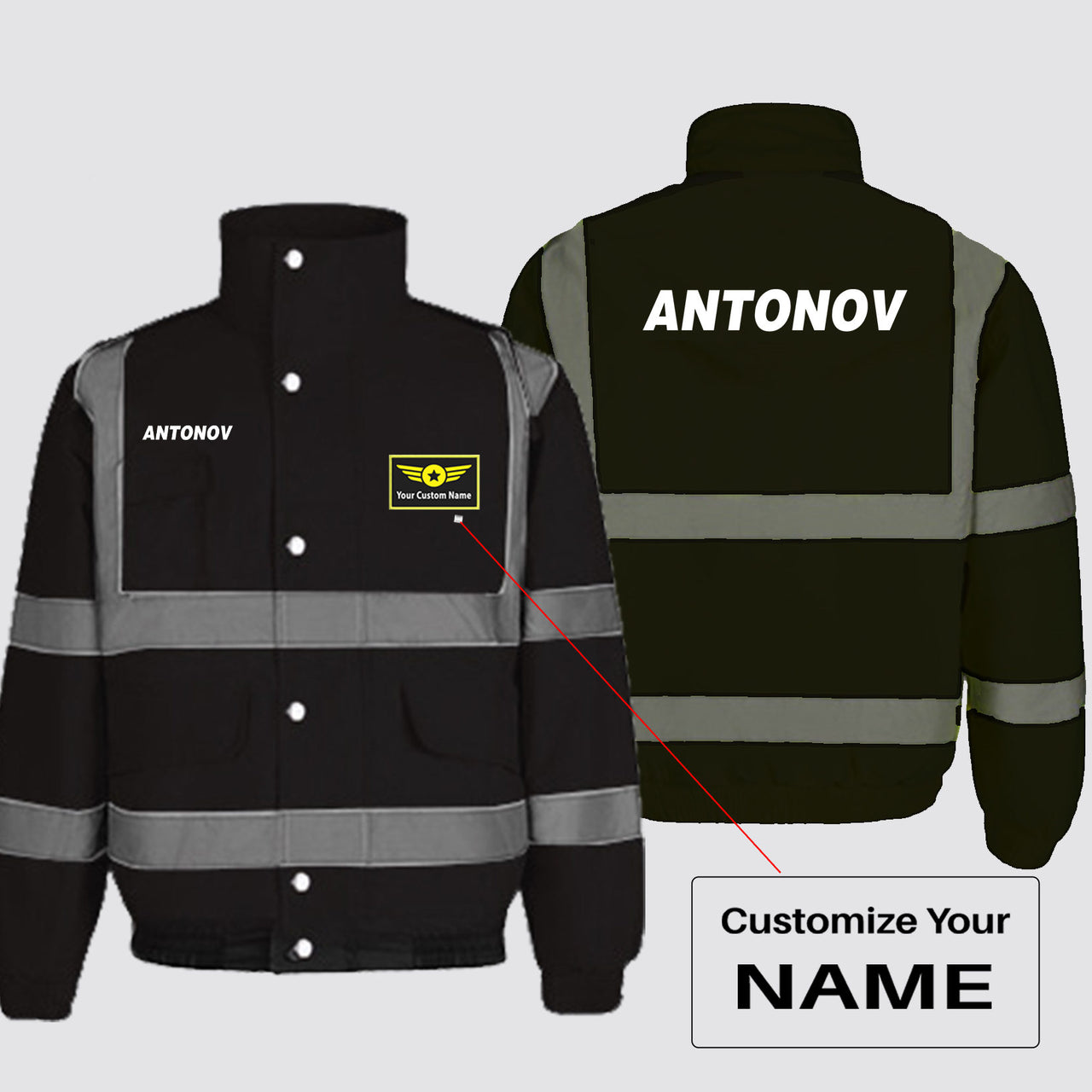 Antonov & Text Designed Reflective Winter Jackets