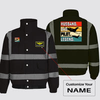 Thumbnail for Husband & Dad & Pilot & Legend Designed Reflective Winter Jackets