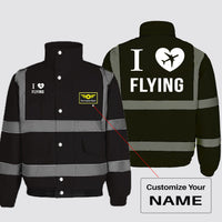 Thumbnail for I Love Flying Designed Reflective Winter Jackets