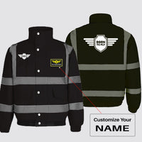 Thumbnail for Born To Fly & Badge Designed Reflective Winter Jackets