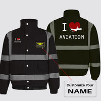 Thumbnail for I Love Aviation Designed Reflective Winter Jackets