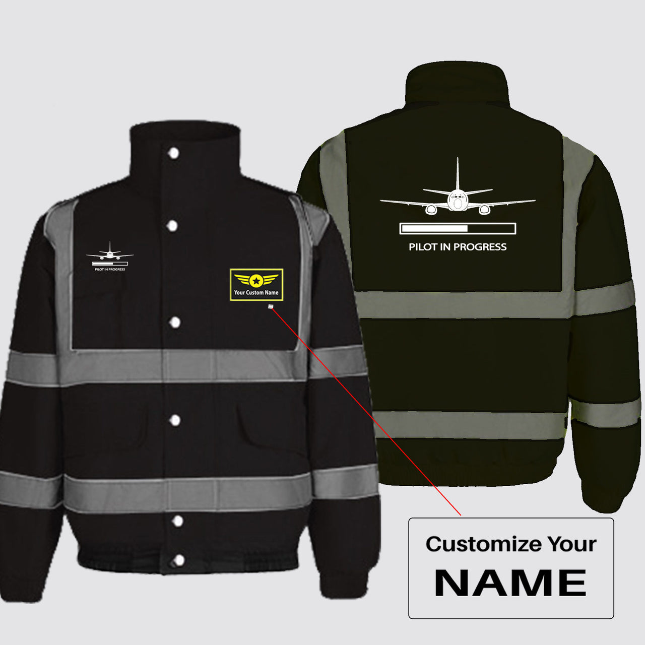 Pilot In Progress Designed Reflective Winter Jackets