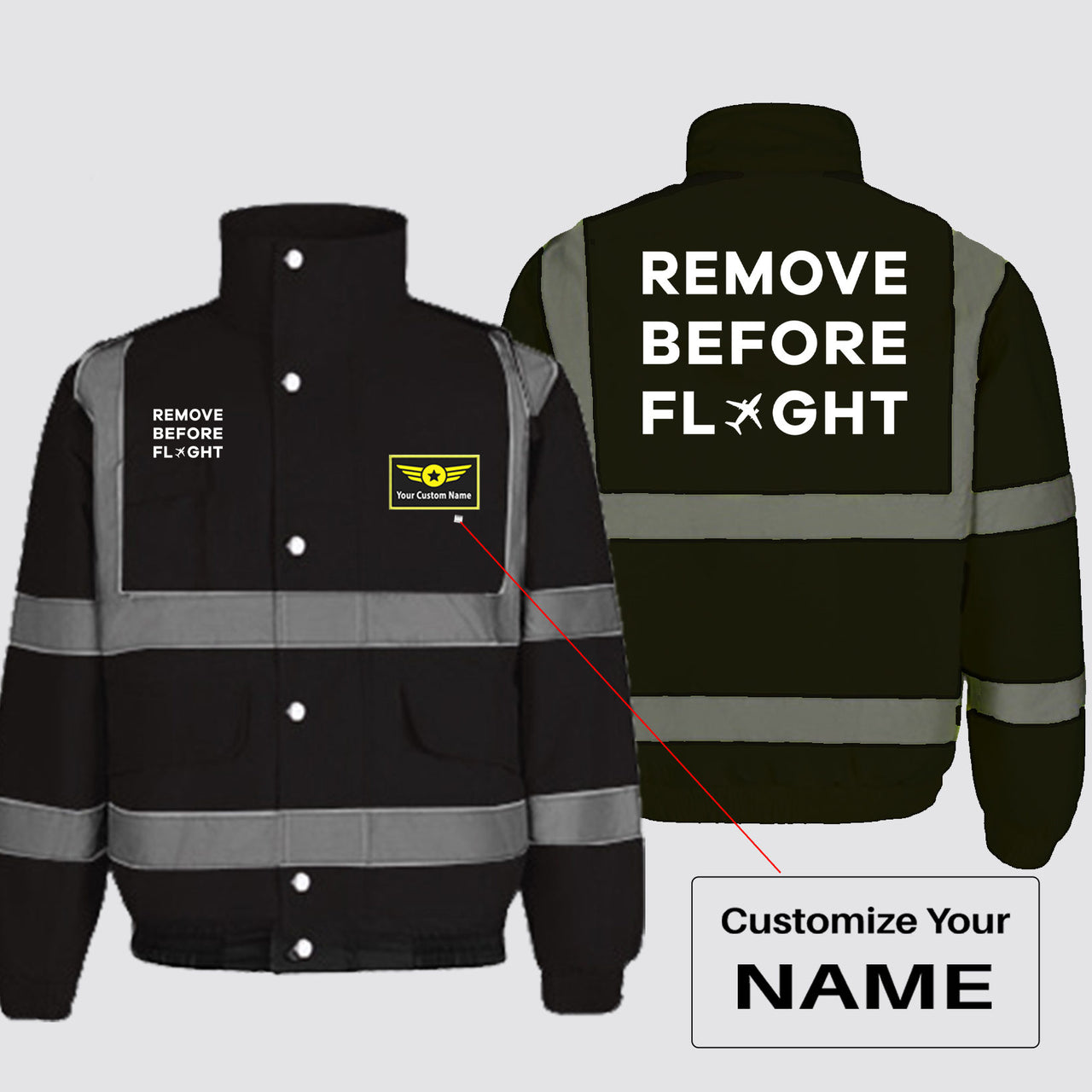 Remove Before Flight Designed Reflective Winter Jackets