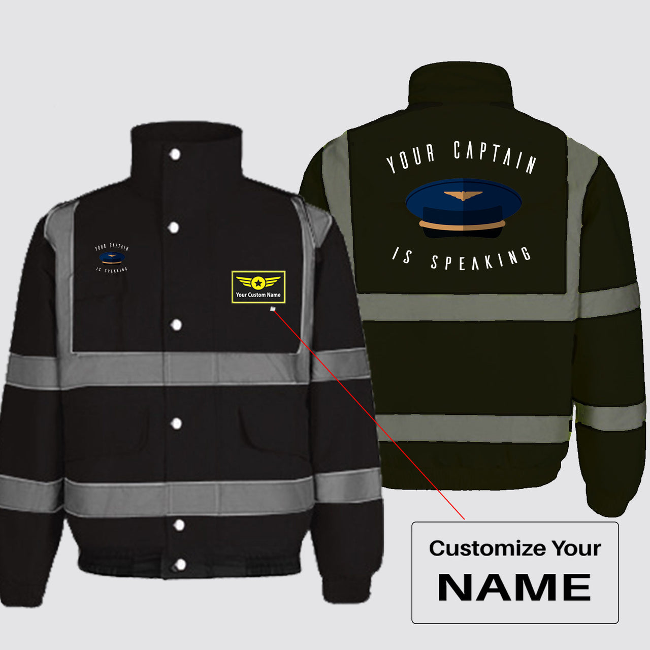 Your Captain Is Speaking Designed Reflective Winter Jackets