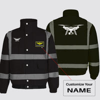 Thumbnail for Drone Silhouette Designed Reflective Winter Jackets