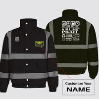 Thumbnail for Airline Pilot Label Designed Reflective Winter Jackets