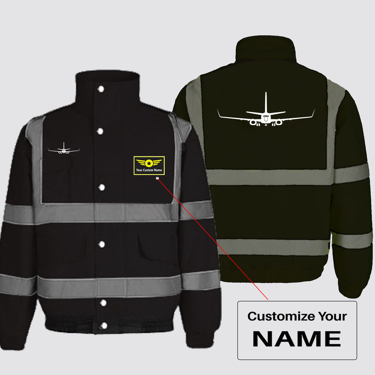 Boeing 737-800NG Silhouette Designed Reflective Winter Jackets