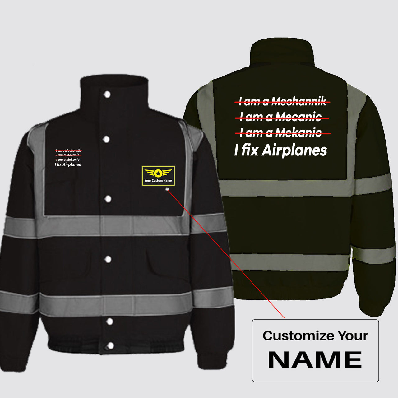 I Fix Airplanes Designed Reflective Winter Jackets
