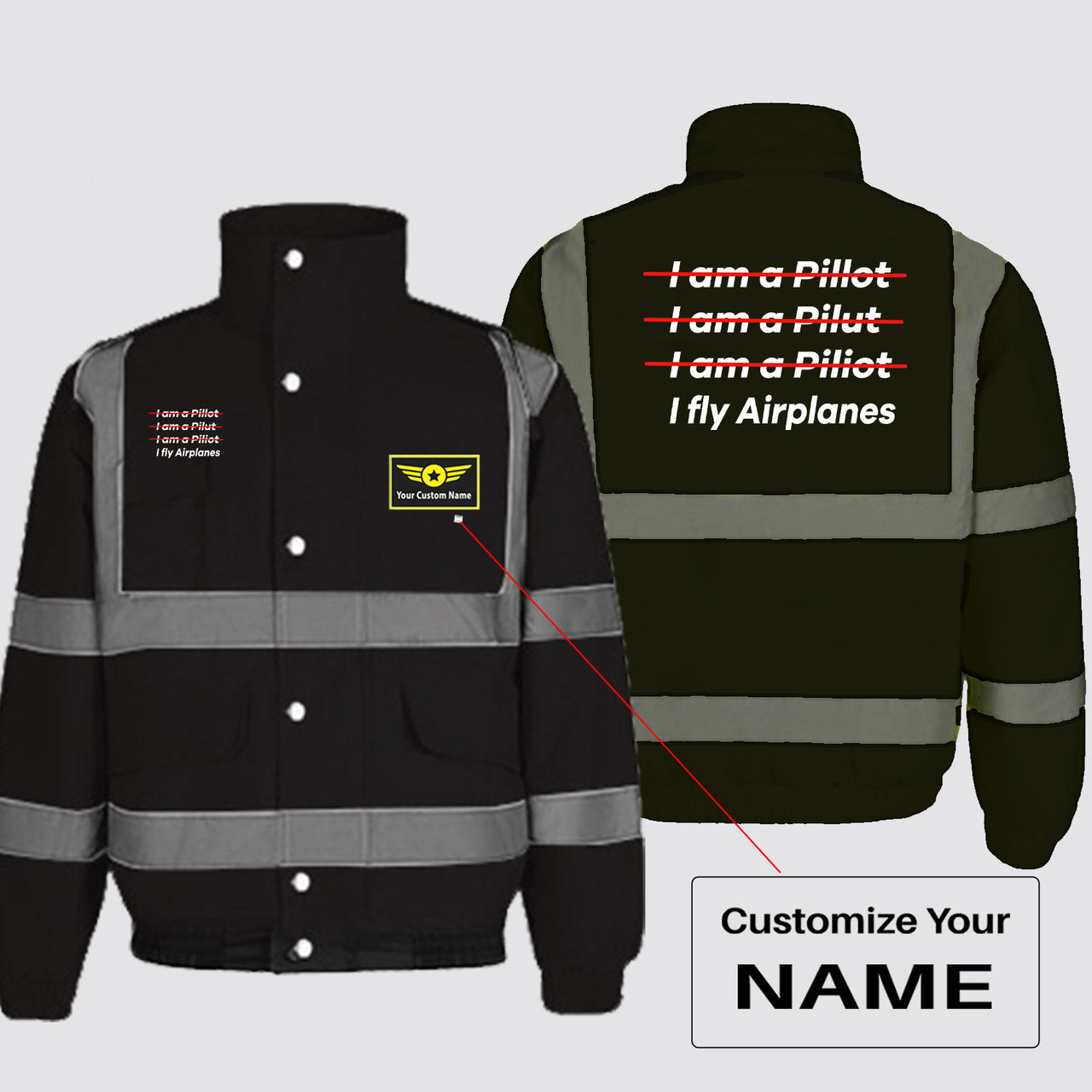 I Fly Airplanes Designed Reflective Winter Jackets