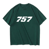 Thumbnail for 757 Flat Text Designed Relax Fit T-Shirts