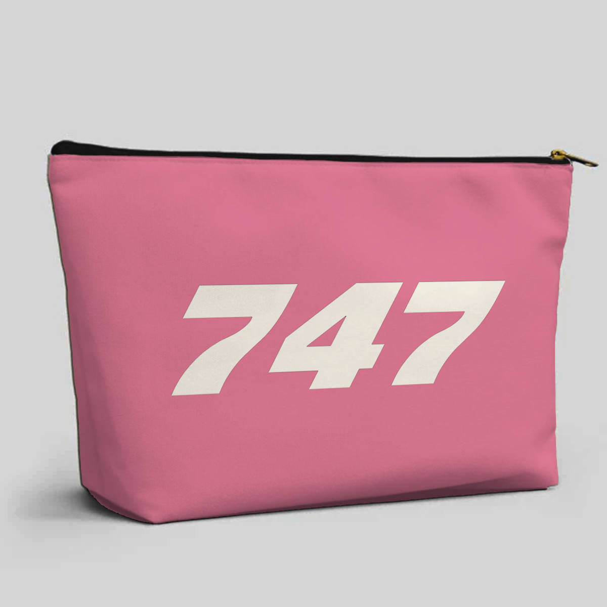 747 Flat Text Designed Zipper Pouch