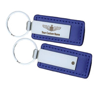 Thumbnail for Custom Name (US Air Force & Star) Faux Leather Key Chains