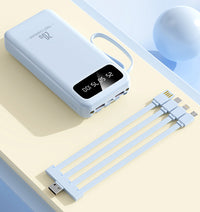 Thumbnail for 10000mAh 4-in-1 Built-in Cable Power Bank: Fast Charging