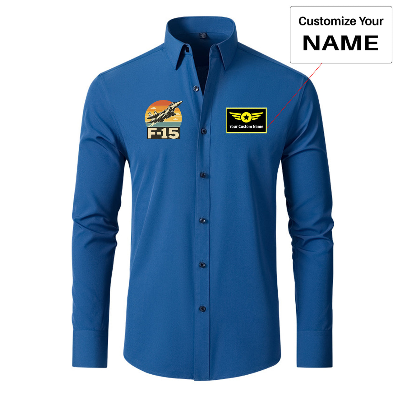Retro Fighter Jet F15 Designed Long Sleeve Shirts