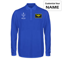 Thumbnail for Trust Me I'm a Pilot Designed Long Sleeve Polo T-Shirts