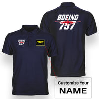 Thumbnail for Amazing Boeing 757 Designed Double Side Polo T-Shirts