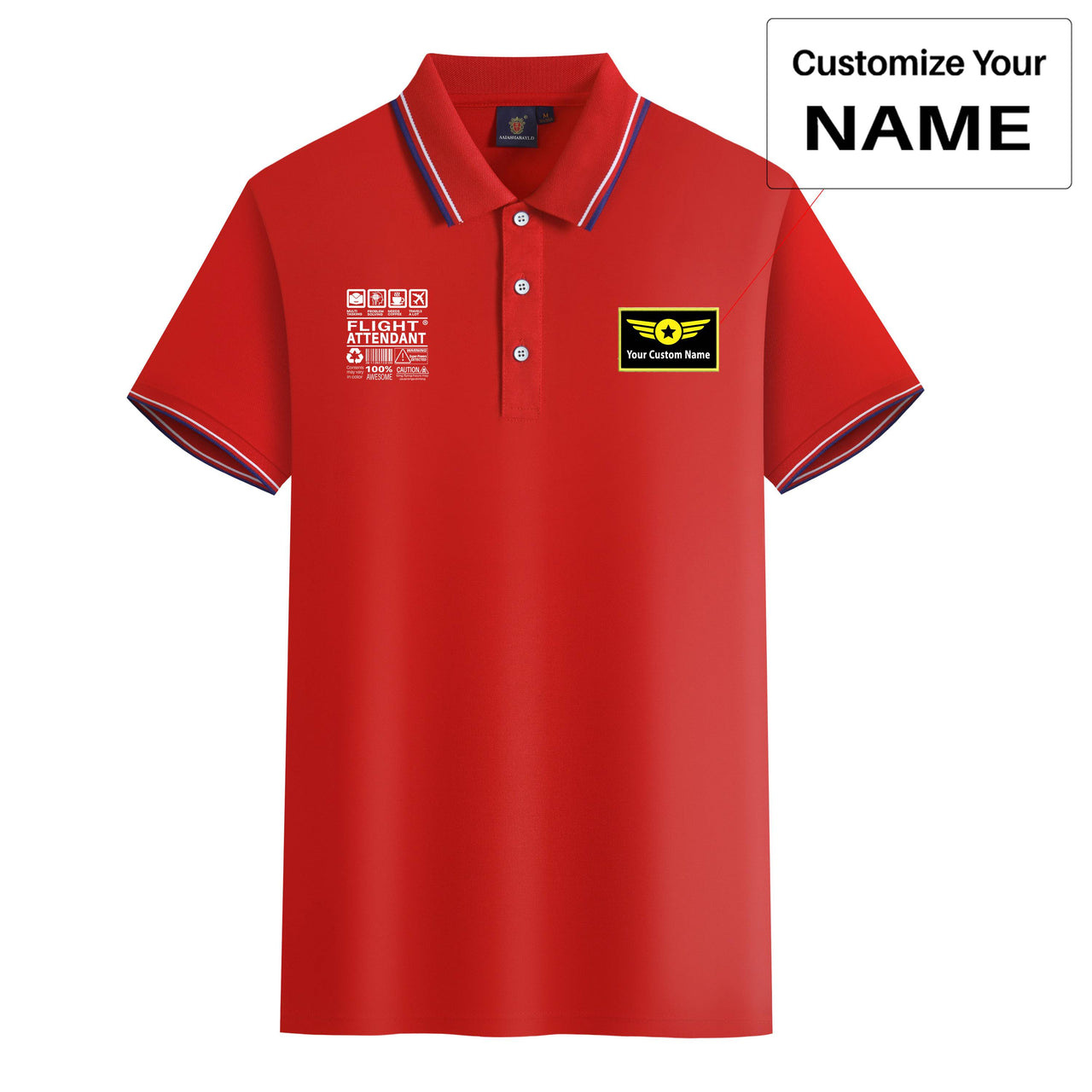 Flight Attendant Label Designed Stylish Polo T-Shirts
