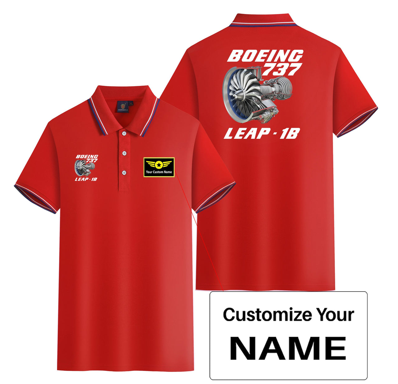 Boeing 737 & Leap 1B Designed Stylish Polo T-Shirts (Double-Side)