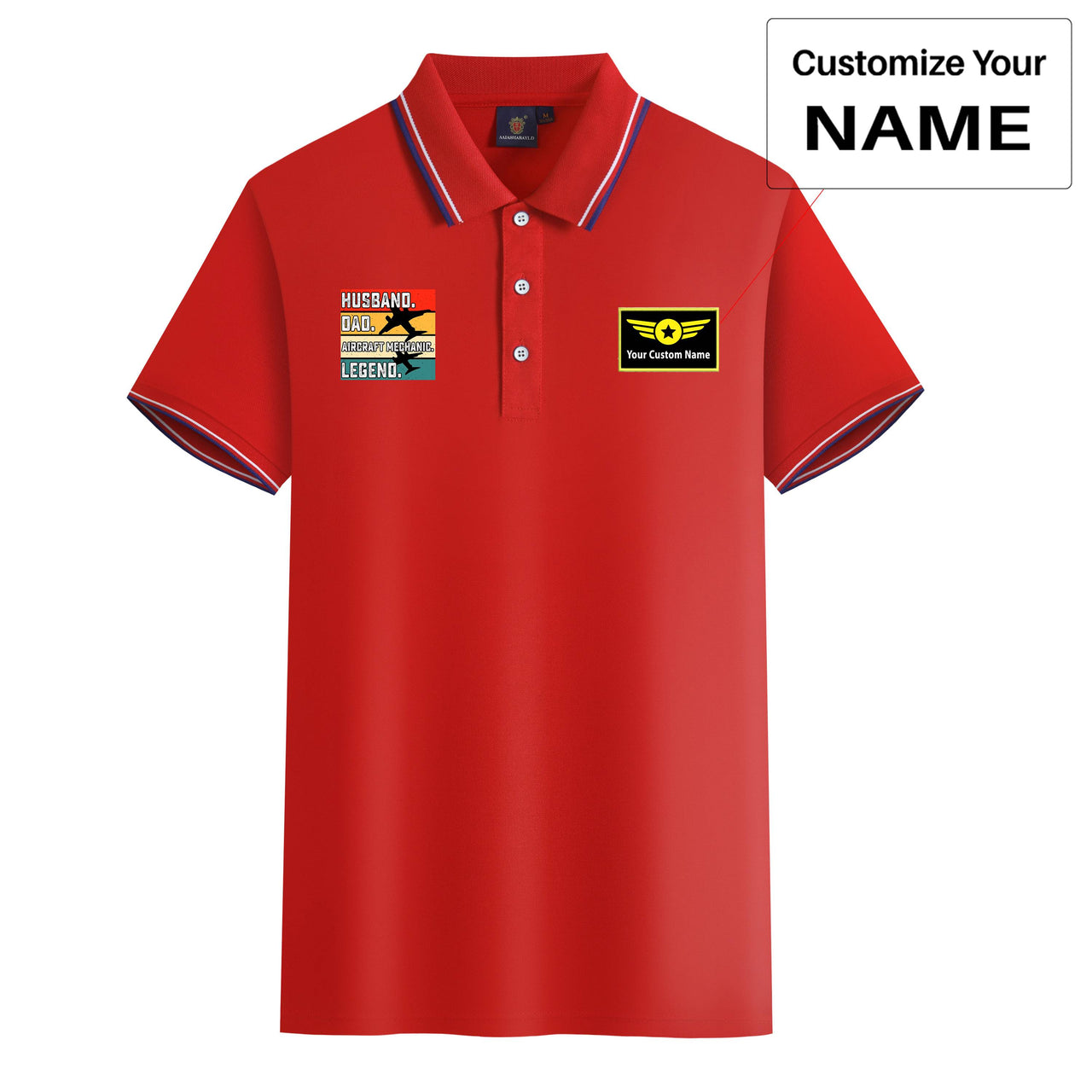 Husband & Dad & Aircraft Mechanic & Legend Designed Stylish Polo T-Shirts