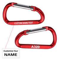 Thumbnail for A320 Flat Text Designed Aluminum Alloy Carabiner Key chains