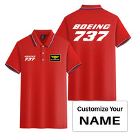 Thumbnail for Boeing 737 & Text Designed Stylish Polo T-Shirts (Double-Side)