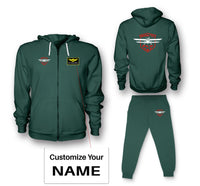 Thumbnail for Born To Fly Designed Designed Zipped Hoodies & Sweatpants Set