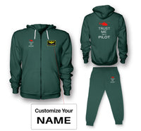 Thumbnail for Trust Me I'm a Pilot (Helicopter) Designed Zipped Hoodies & Sweatpants Set