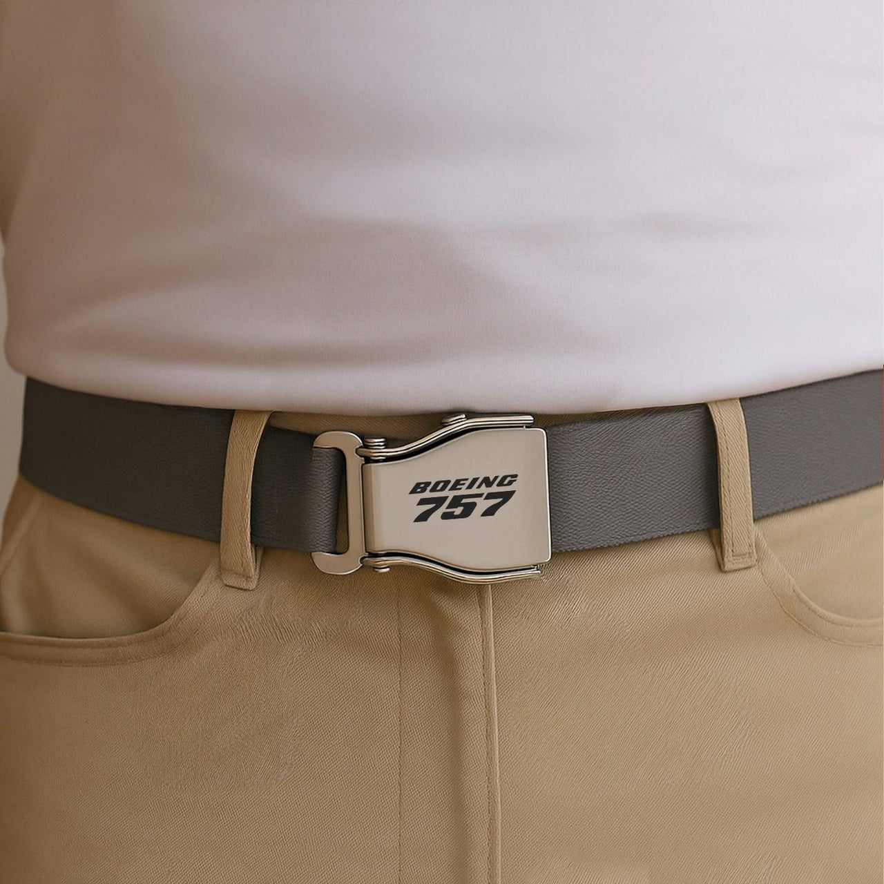 Boeing 757 & Text Designed Fashion Airplane Seat Belts