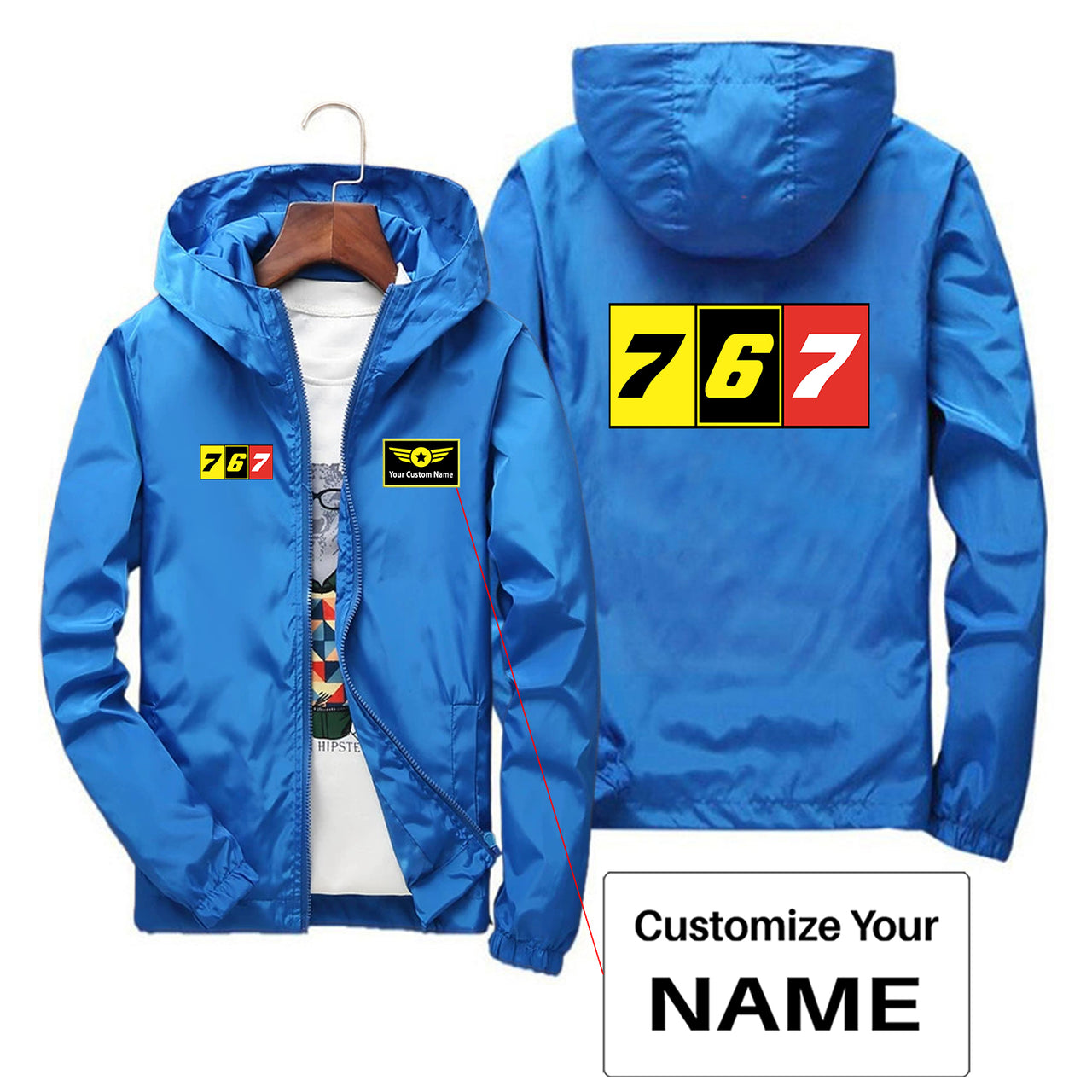 Flat Colourful 767 Designed Thin Windbreaker Jackets