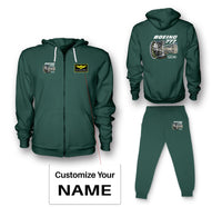 Thumbnail for Boeing 777 & GE90 Engine Designed Zipped Hoodies & Sweatpants Set