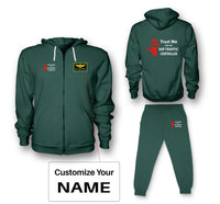 Thumbnail for Trust Me I'm an Air Traffic Controller Designed Zipped Hoodies & Sweatpants Set
