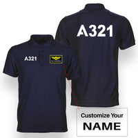 Thumbnail for A321 Flat Text Designed Double Side Polo T-Shirts