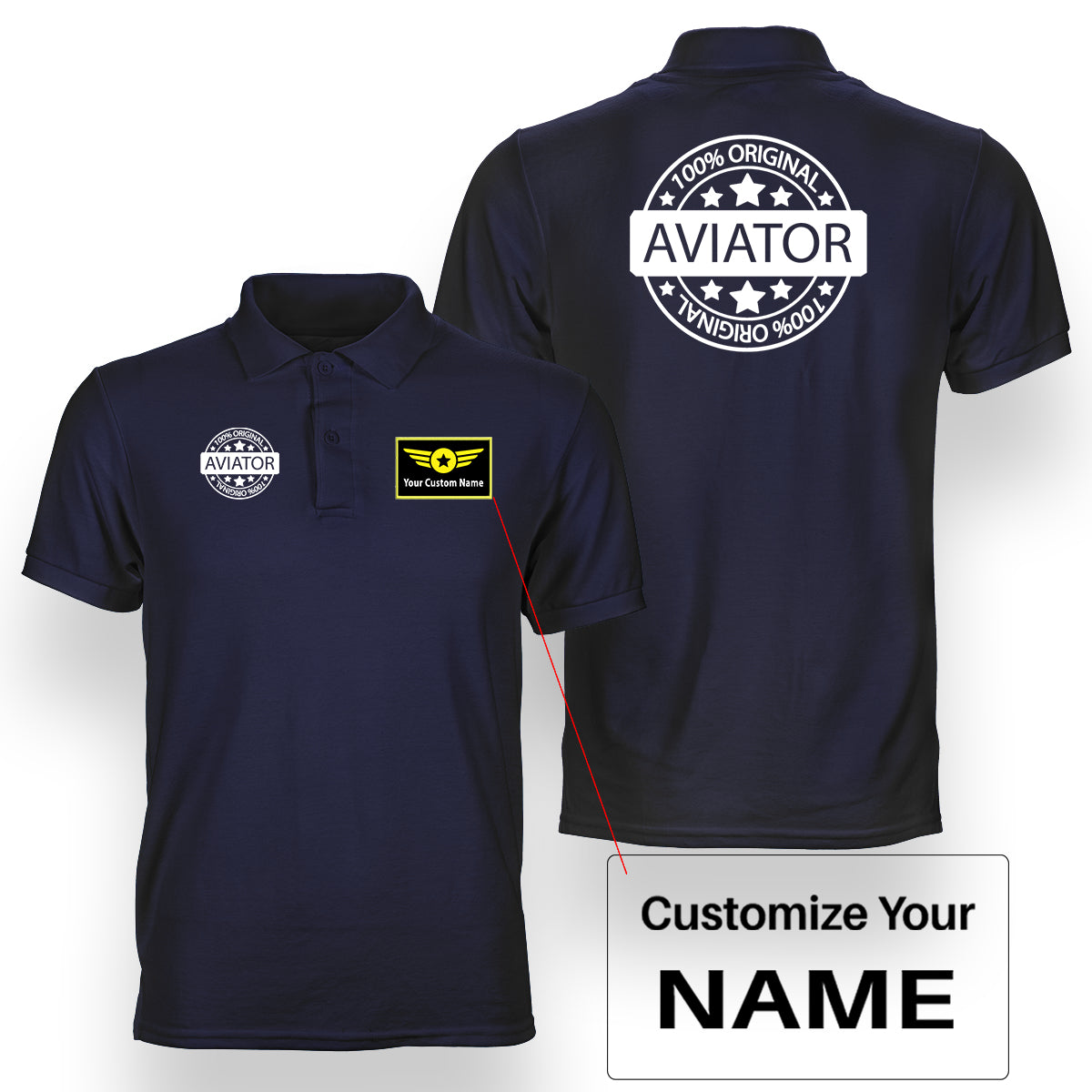 100 Original Aviator Designed Double Side Polo T-Shirts