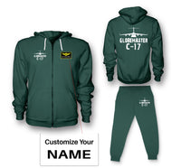 Thumbnail for GlobeMaster C-17 & Plane Designed Zipped Hoodies & Sweatpants Set