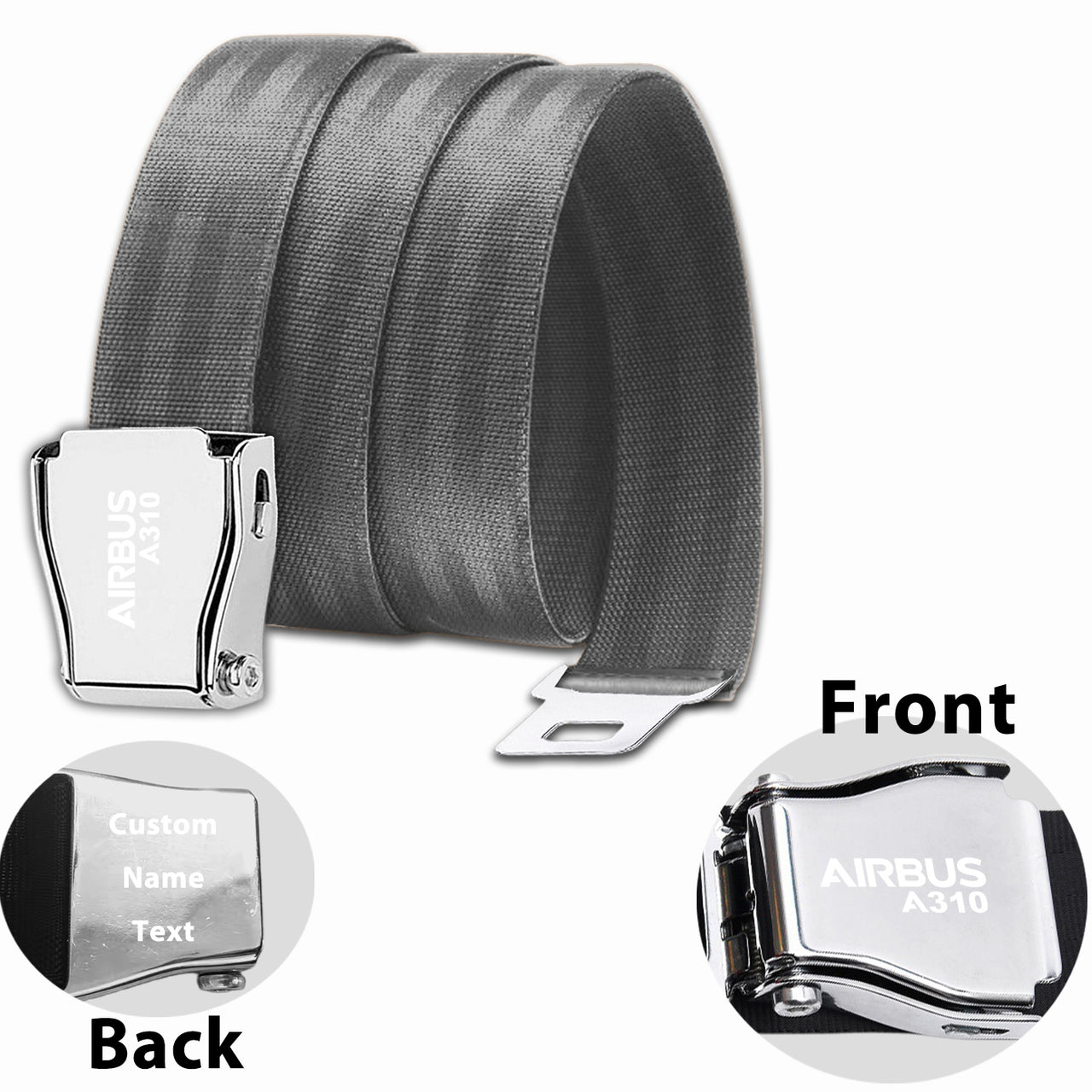 Airbus A310 & Text Designed Fashion Airplane Seat Belts