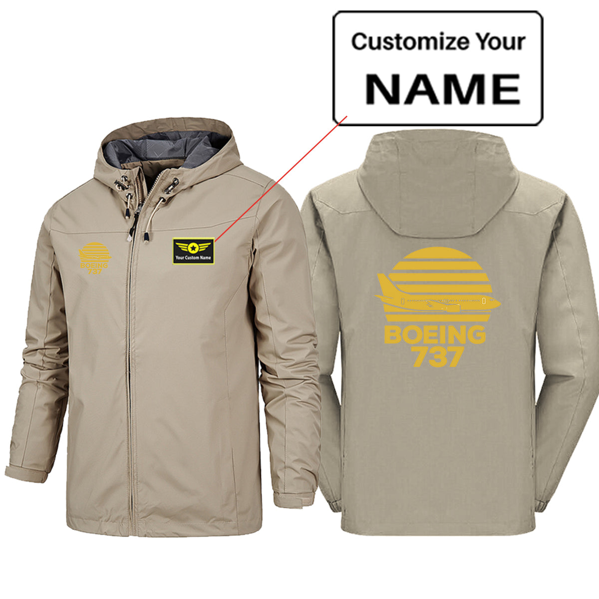 Retro Boeing 737 Designed Rain Jackets & Windbreakers