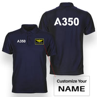 Thumbnail for A350 Flat Text Designed Double Side Polo T-Shirts