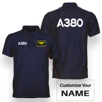 Thumbnail for A380 Flat Text Designed Double Side Polo T-Shirts