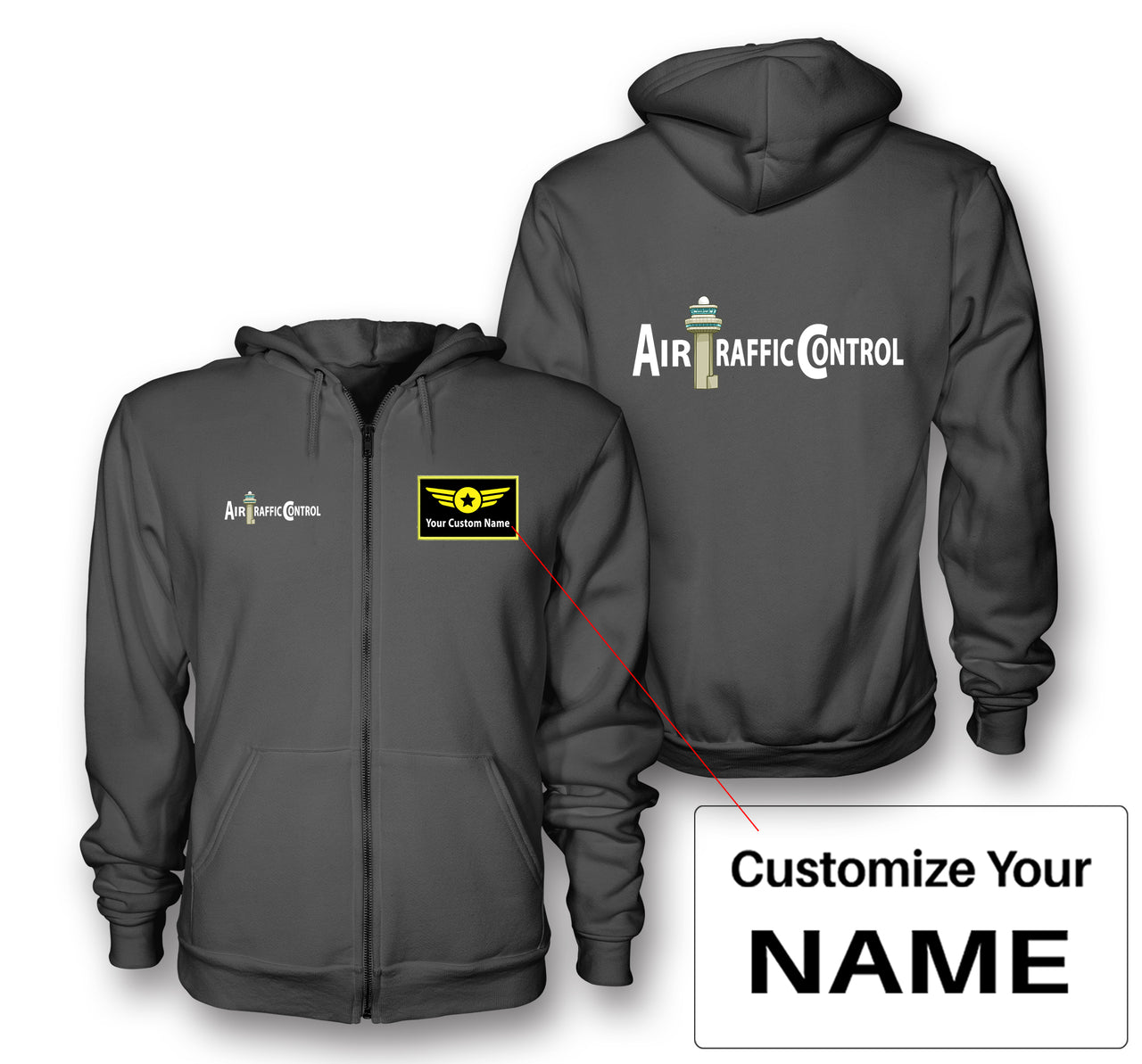 Air Traffic Control Designed Zipped Hoodies