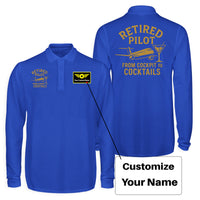 Thumbnail for Retired Pilot & Coctails Designed Long Sleeve Polo T-Shirts (Double-Side)