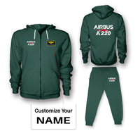 Thumbnail for Amazing Airbus A220 Designed Zipped Hoodies & Sweatpants Set