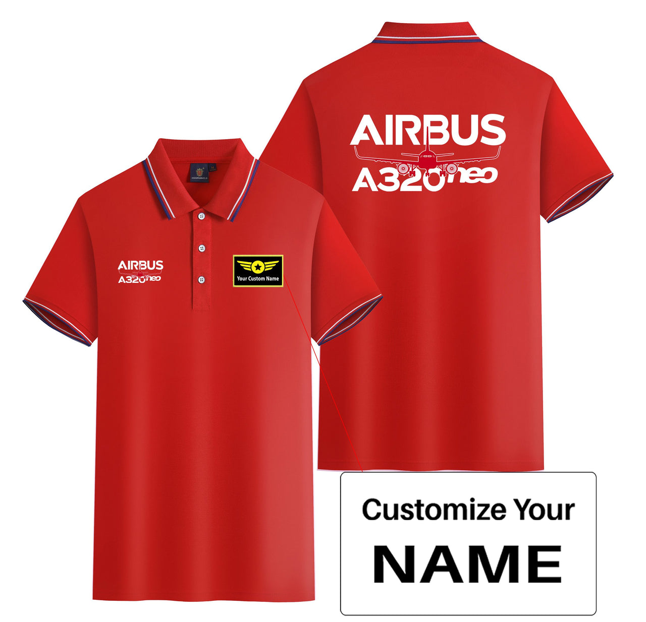 Amazing Airbus A320neo Designed Stylish Polo T-Shirts (Double-Side)