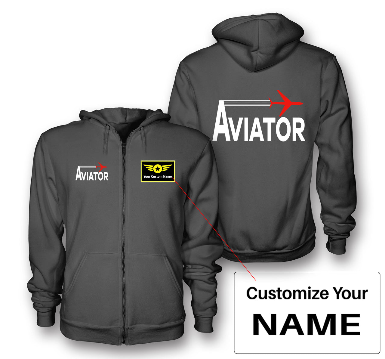 Aviator Designed Zipped Hoodies