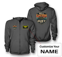 Thumbnail for Retro BELL HUEY UH-1 Designed Zipped Hoodies