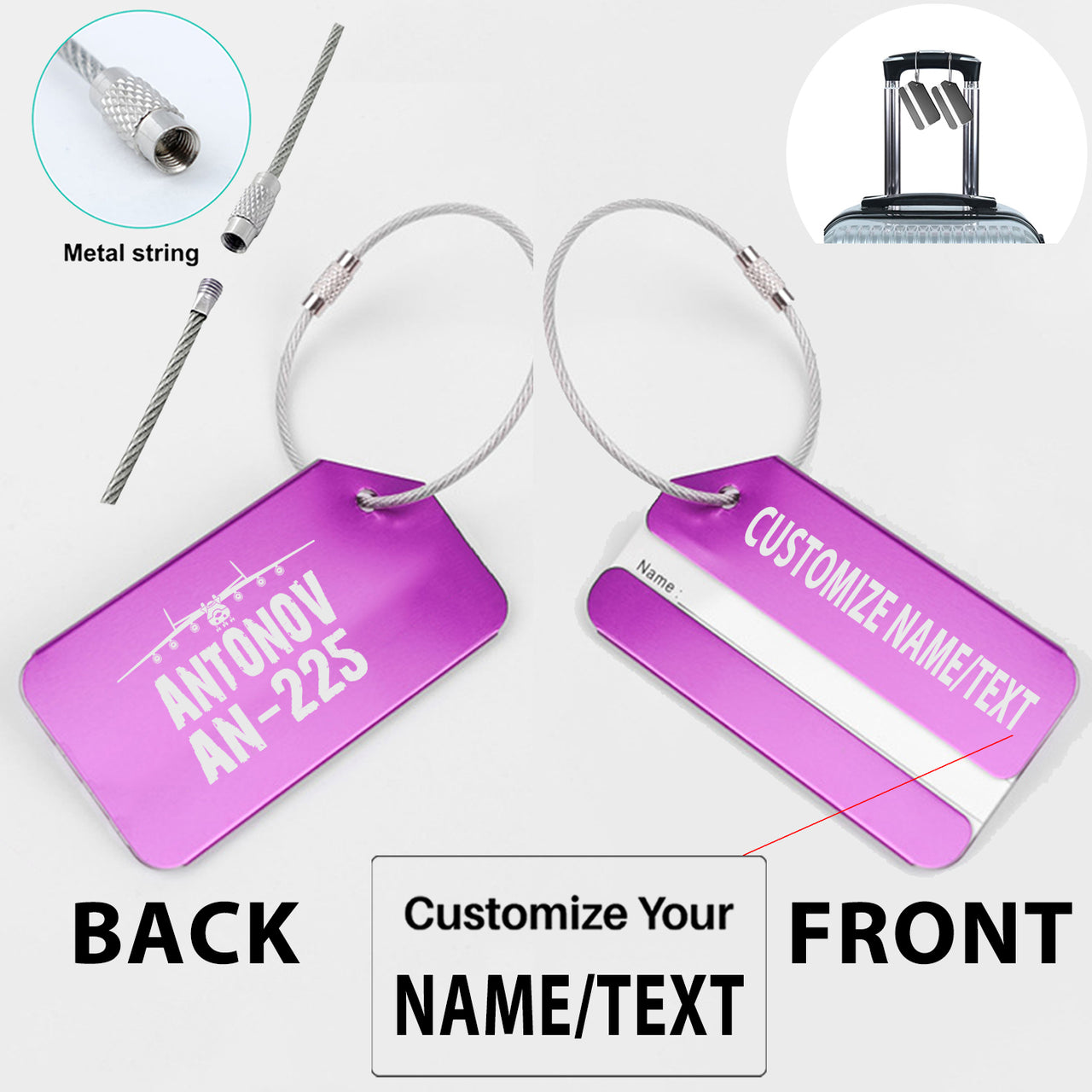 Antonov AN-225 & Plane Designed Fashion Metal Luggage Tags