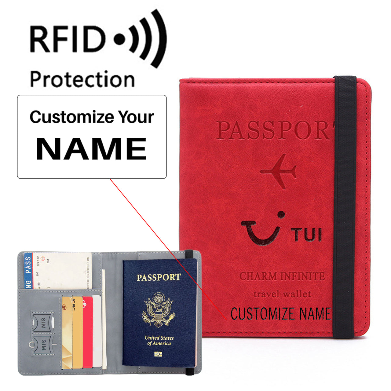 TUI Airlines Designed Passport Cover Travel Wallet Passport Holder