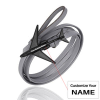 Thumbnail for (Edition 3) - Special Leather Rope Designed Airplane Bracelets Black (Adjustable)