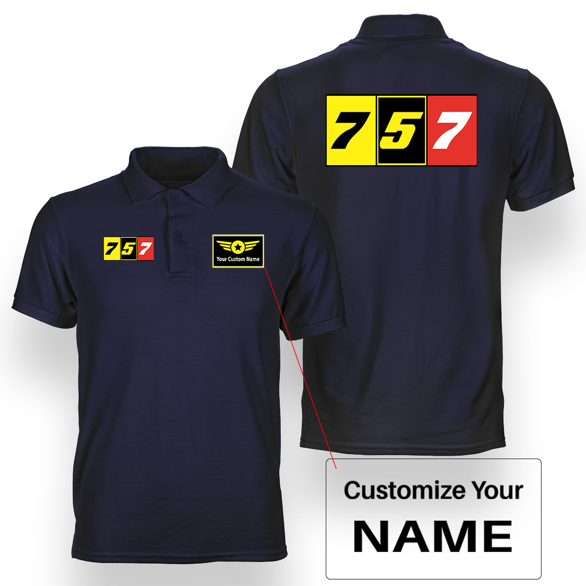 Flat Colourful 757 Designed Double Side Polo T-Shirts