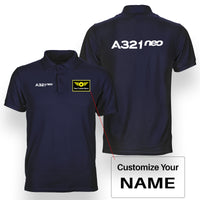 Thumbnail for A321neo & Text Designed Double Side Polo T-Shirts