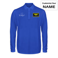Thumbnail for How Planes Fly Designed Long Sleeve Polo T-Shirts